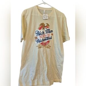 Cream Graphic Womens Tshirt Size Large Rich Men North Of Richmond